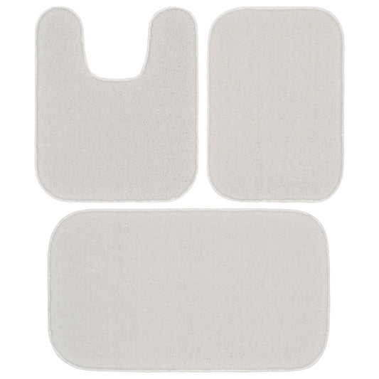 Garland Rug Sedona Washable Bath Rug Set, 3 Piece Set (2 Bath Rugs, & Contour Rug) White