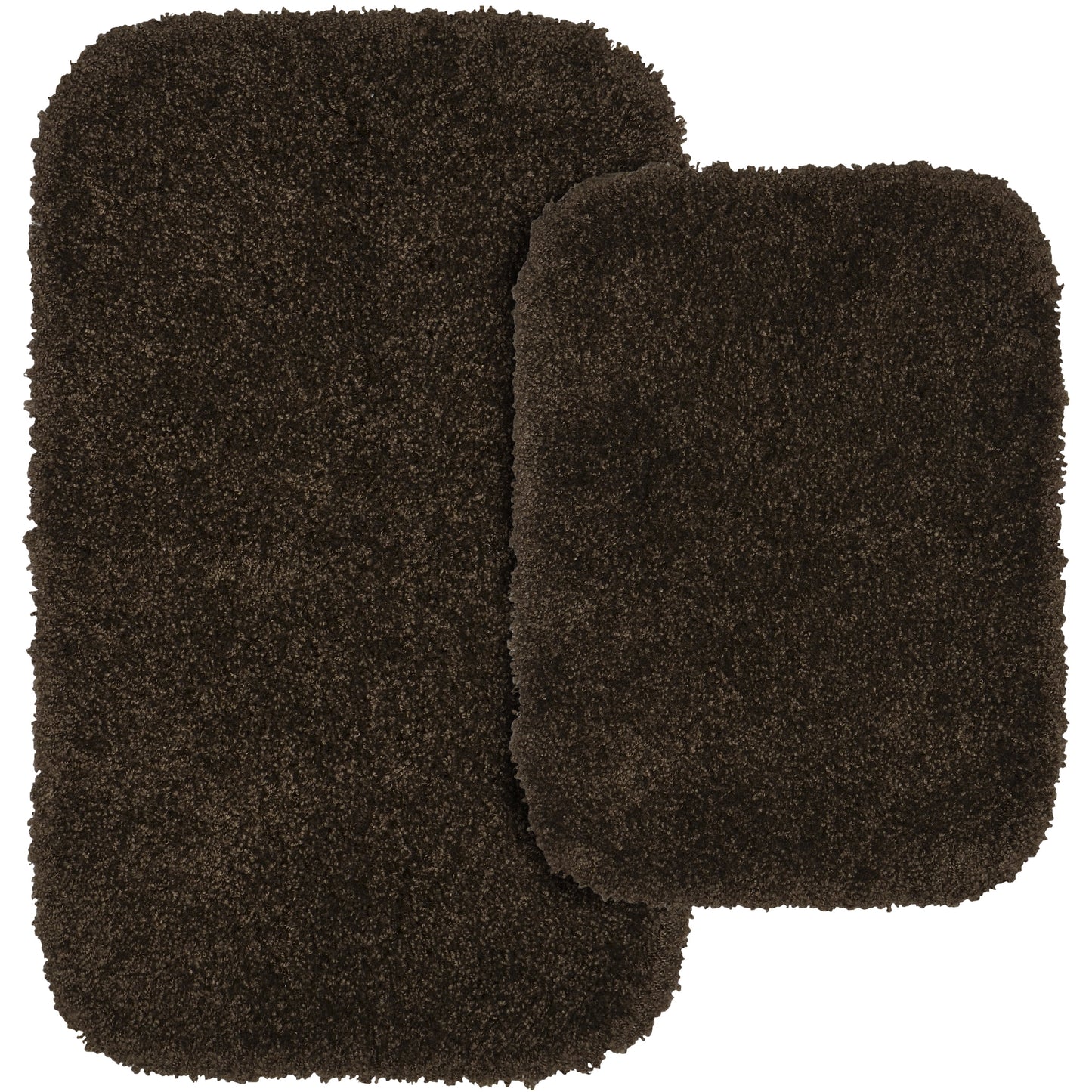Garland Rug Serendipity Washable Nylon Bath Rug Set, 2 Piece Set (17"x24" Bath Rug, & 21"x34" Bath Rug) Chocolate