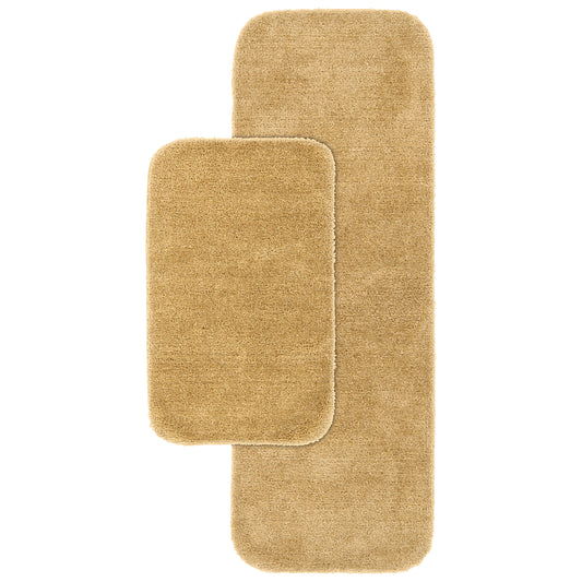 Garland Rug Traditional Washable Bath Rug Set, 2-Piece Set (21"x34" Bath Rug, & 22"x60" Runner) Linen