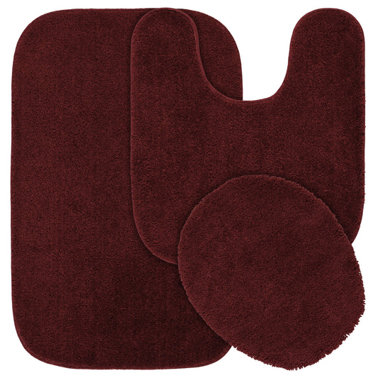 Garland Rug Traditional Washable Nylon Navy Bath Rug, 30" x 50"