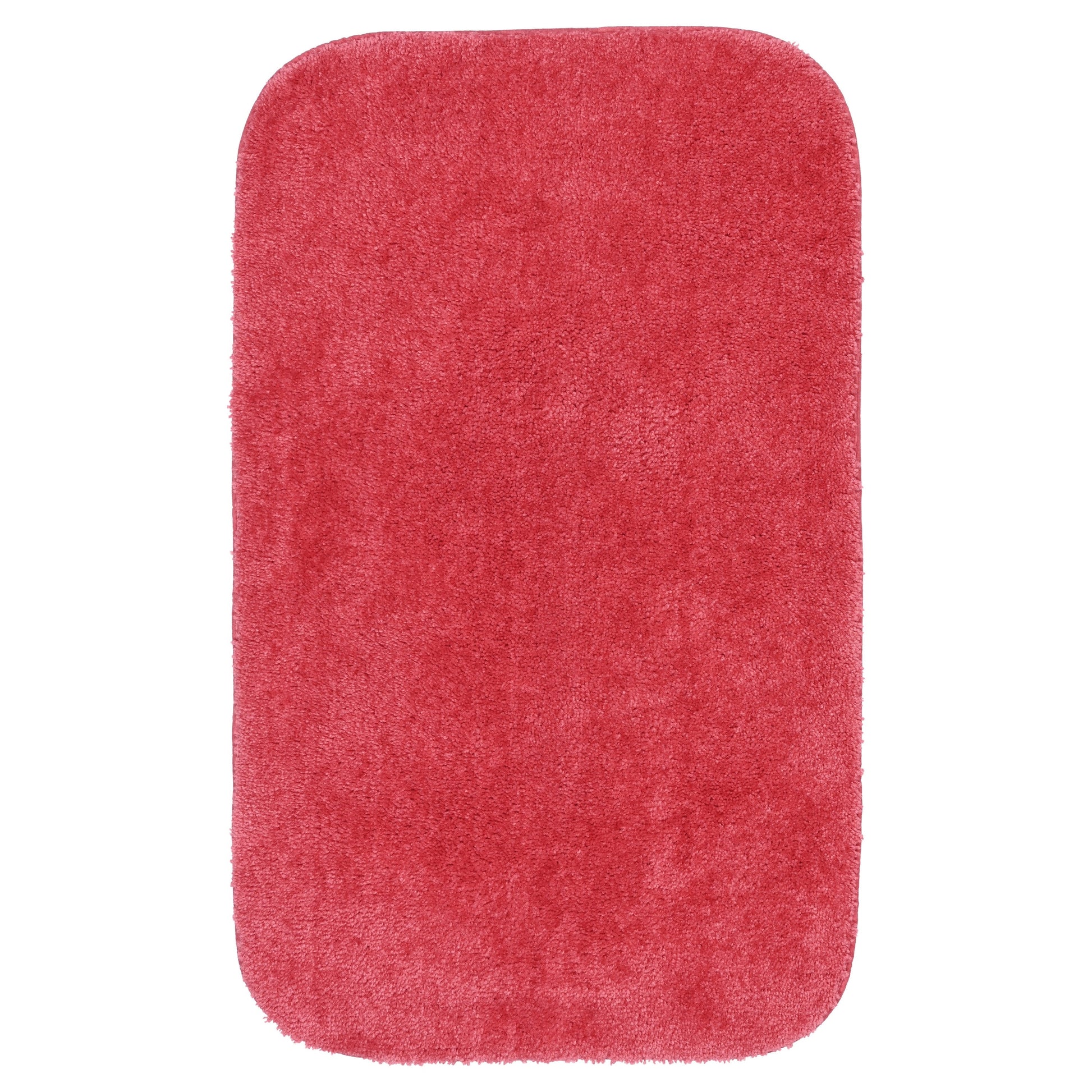Garland Rug Traditional Washable Nylon Pink Hibiscus Bath Rug, 24" x 40"