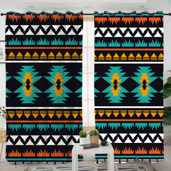 Geometric Ethnic Pattern Living Room Curtain