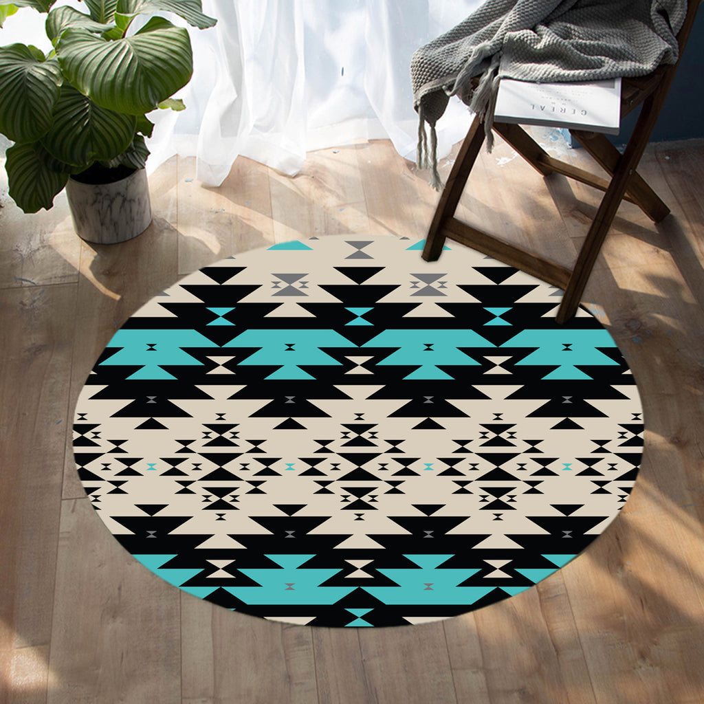Geometric Seamless Pattern Round Carpet