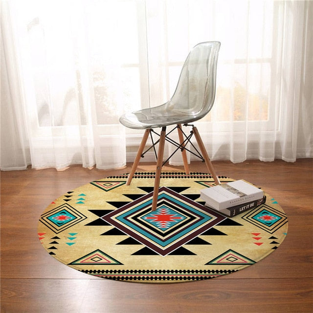 Geometric Southwest PrintedRound Carpet