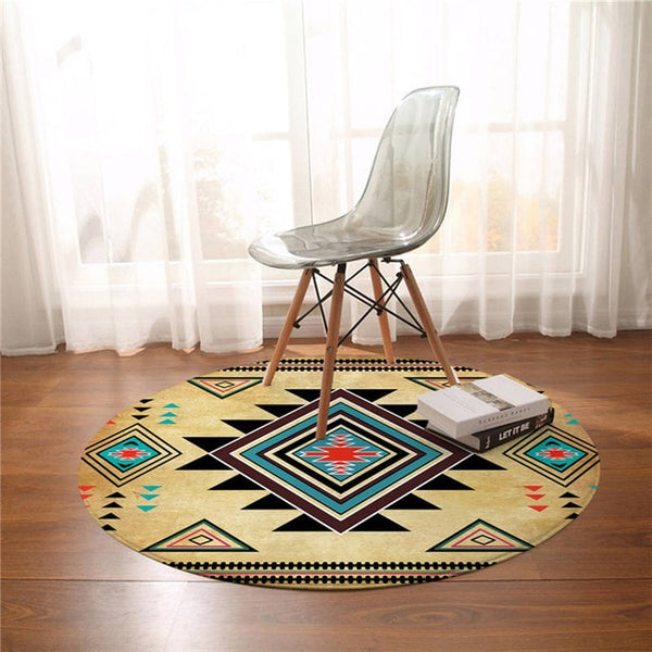 Geometric Southwest PrintedRound Carpet