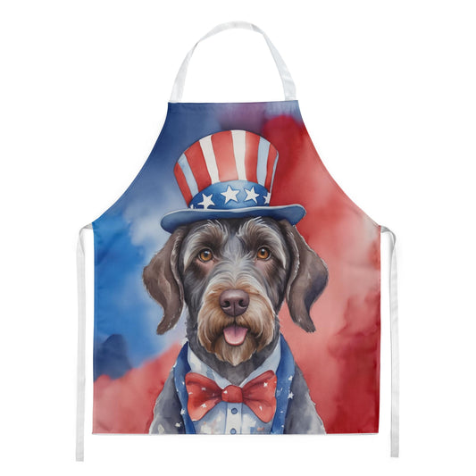German Wirehaired Pointer Patriotic American Apron 27 in x 30 in