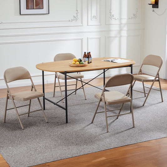 Gianna 4-Pack Folding Chairs, Dining Chairs with Cushioned Seat and Back for Indoor or Outdoor Use, Home, Office, Events & Parties