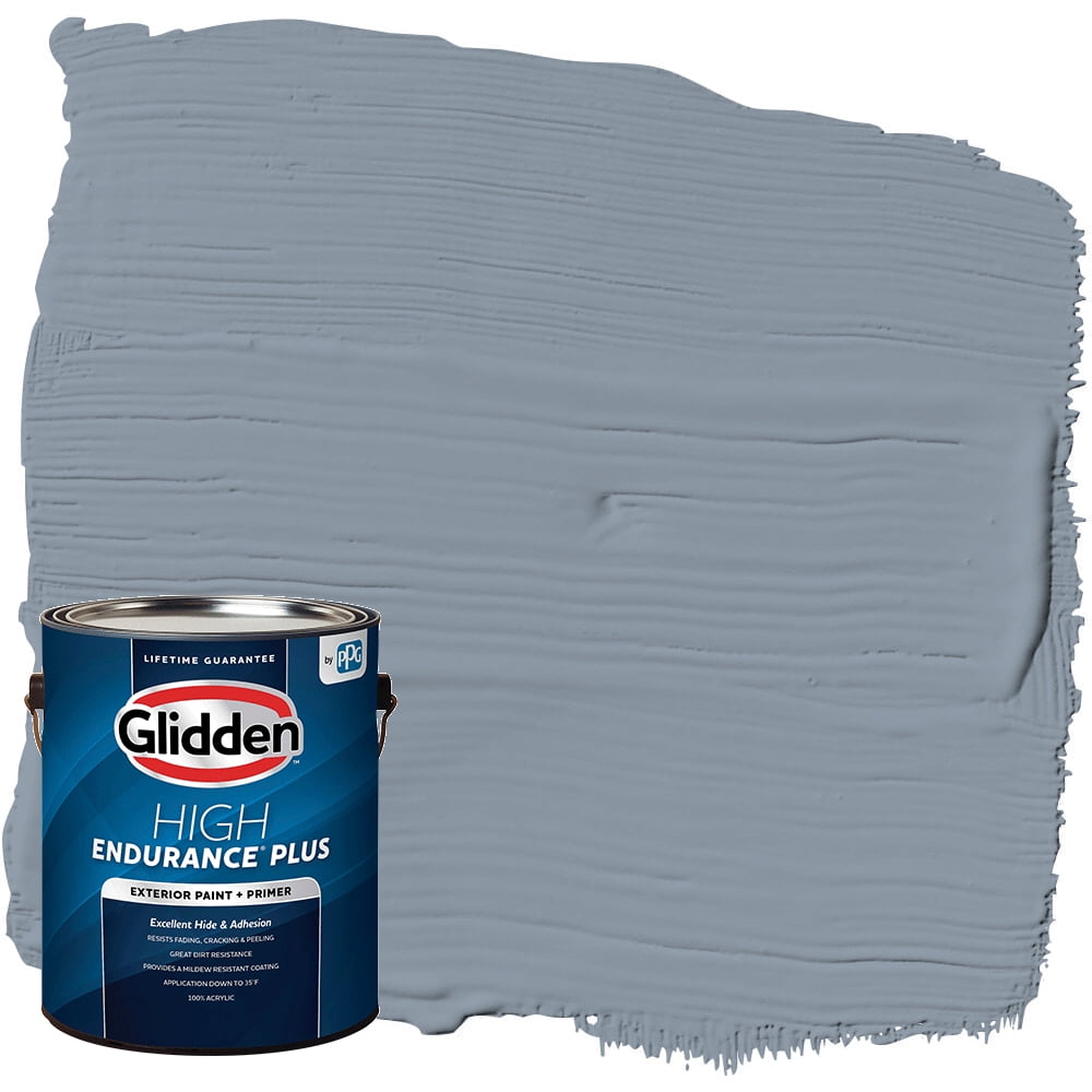 Glidden Exterior Paint and Primer, Smoke Grey / Gray, 1 Gallon, Satin