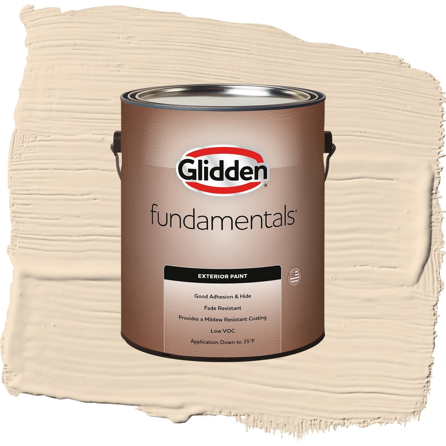 Glidden Fundamentals Antique Parchment / Beige, Satin Exterior Paint, 1 Gallon
