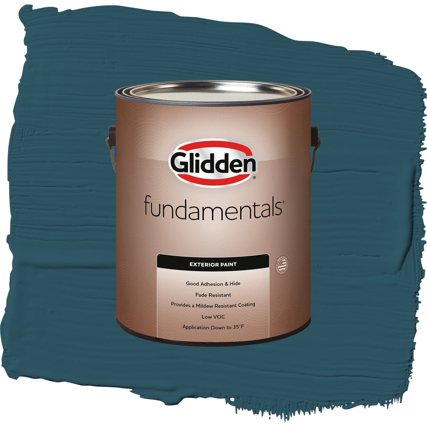 Glidden Fundamentals Blue Bayberry / Green, Satin Exterior Paint, 1 Gallon