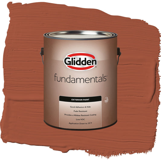 Glidden Fundamentals Ancient Copper / Orange, Flat Exterior Paint, 1 Gallon