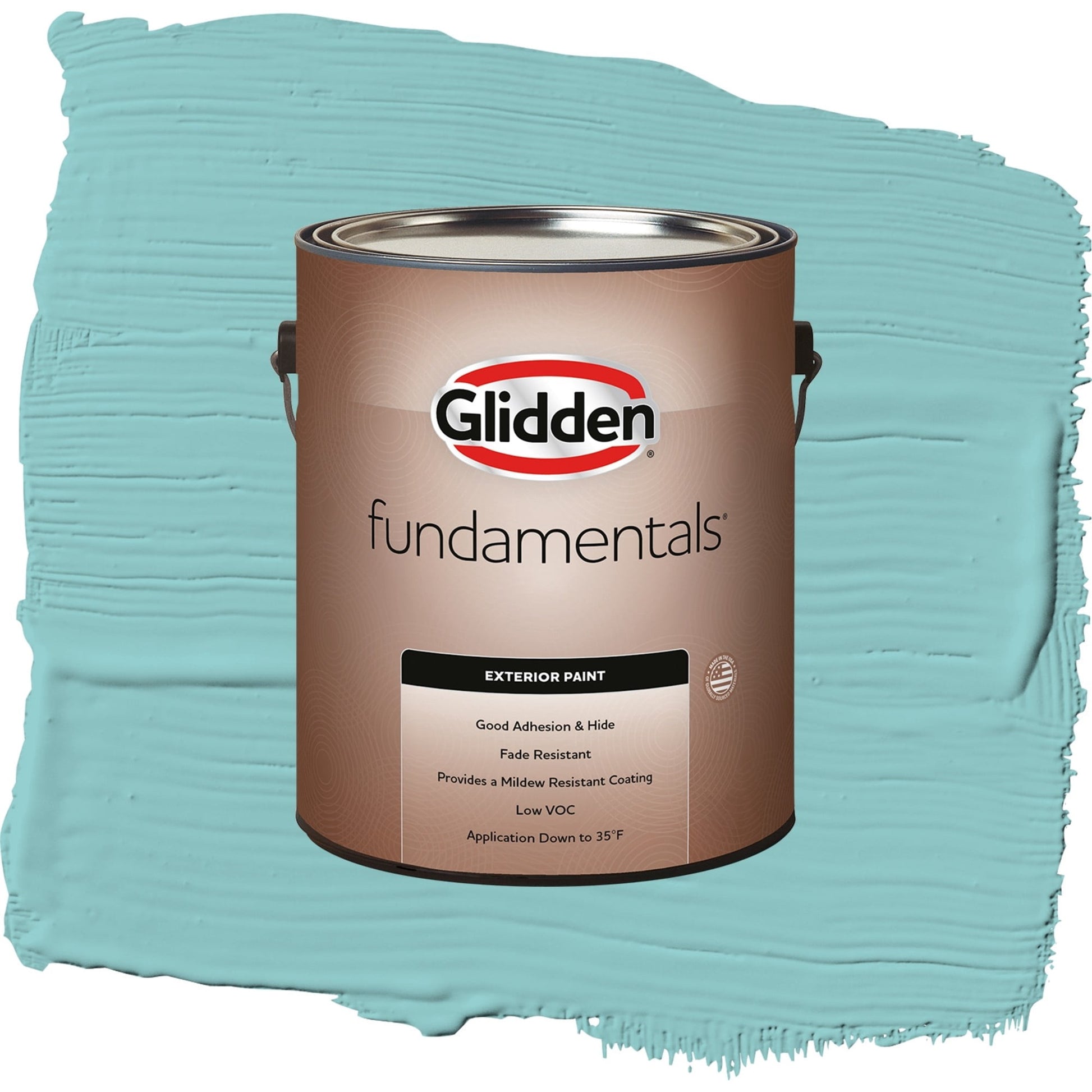Glidden Fundamentals Aqua Fiesta / Blue, Flat Exterior Paint, 1 Gallon