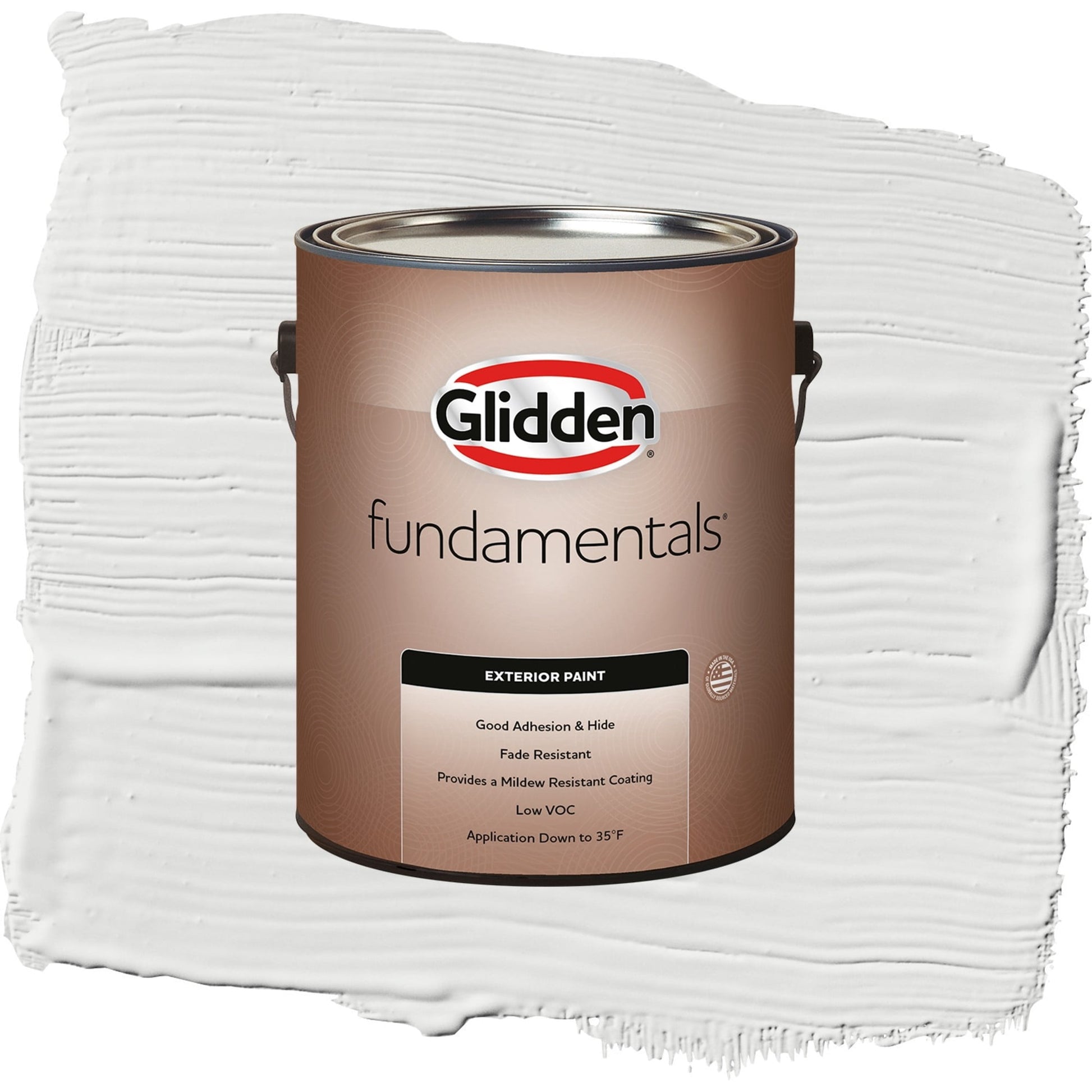 Glidden Fundamentals Aria / White Flat Exterior Paint, 1 Gallon
