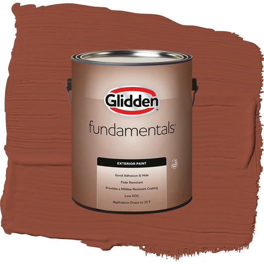 Glidden Fundamentals Burled Redwood / Brown, Semi-Gloss Exterior Paint, 1 Gallon
