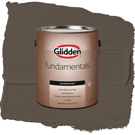 Glidden Fundamentals Cabin Fever / Brown, Semi-Gloss Exterior Paint, 1 Gallon