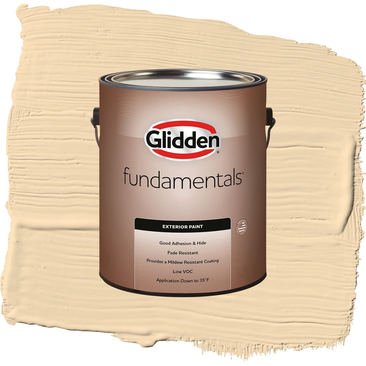 Glidden Fundamentals Chai Tea Latte / Yellow, Semi-Gloss Exterior Paint, 1 Gallon