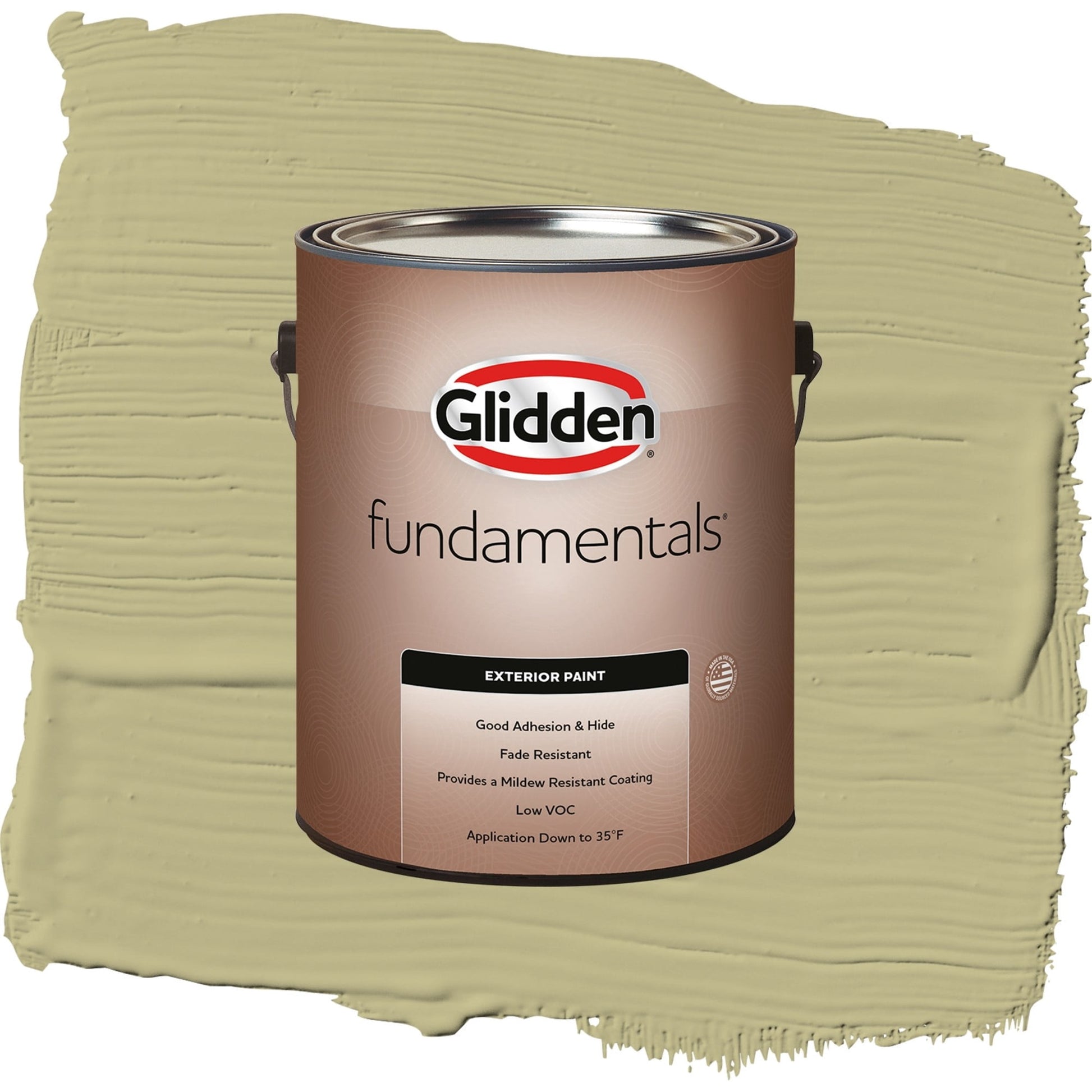 Glidden Fundamentals Cress Green / Green, Satin Exterior Paint, 1 Gallon