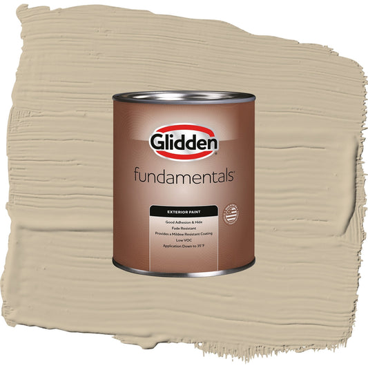 Glidden Fundamentals Dusty Trail / Beige, Flat Exterior Paint, 1 Quart