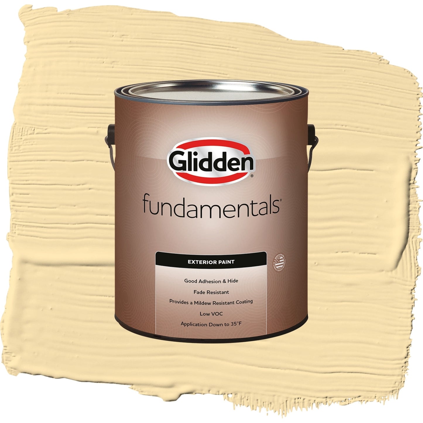 Glidden Fundamentals Dusty Yellow / Yellow, Flat Exterior Paint, 1 Gallon