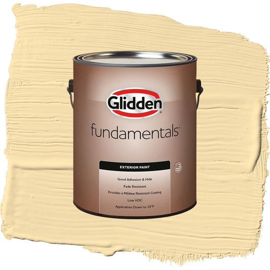 Glidden Fundamentals Dusty Yellow / Yellow, Satin Exterior Paint, 1 Gallon