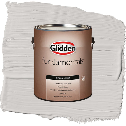 Glidden Fundamentals Elusion / Grey, Satin Exterior Paint, 1 Gallon