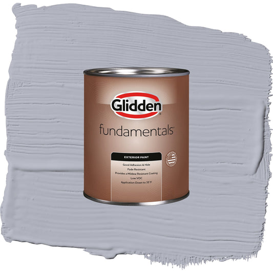 Glidden Fundamentals Glistening Gray / Grey, Flat Exterior Paint, 1 Quart