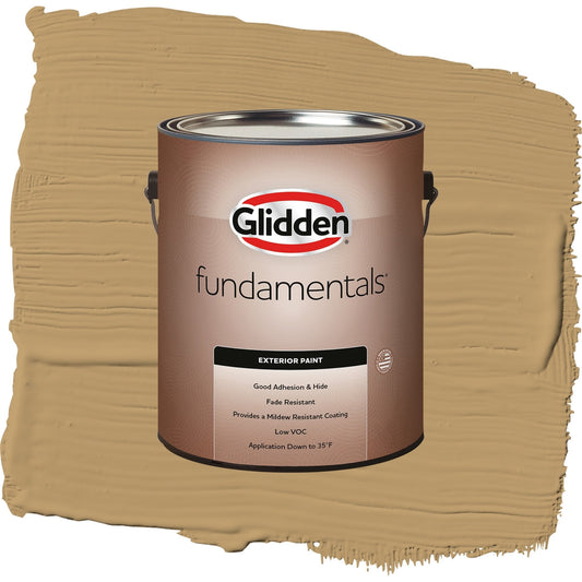 Glidden Fundamentals Golden Granola / Beige, Flat Exterior Paint, 1 Gallon