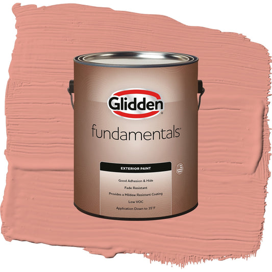 Glidden Fundamentals Holland Tile / Red, Flat Exterior Paint, 1 Gallon