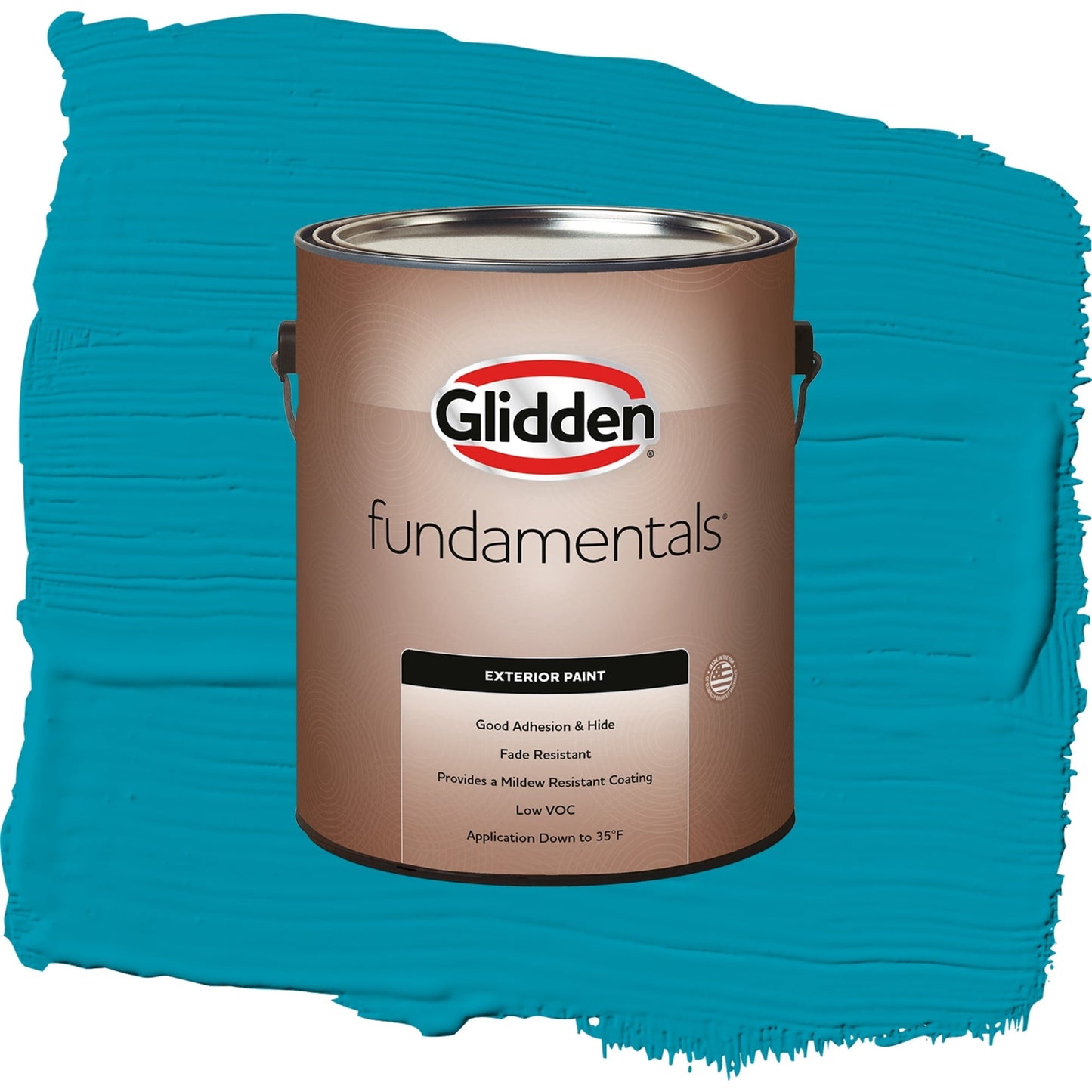 Glidden Fundamentals Mediterranean Blue / Blue, Satin Exterior Paint, 1 Gallon