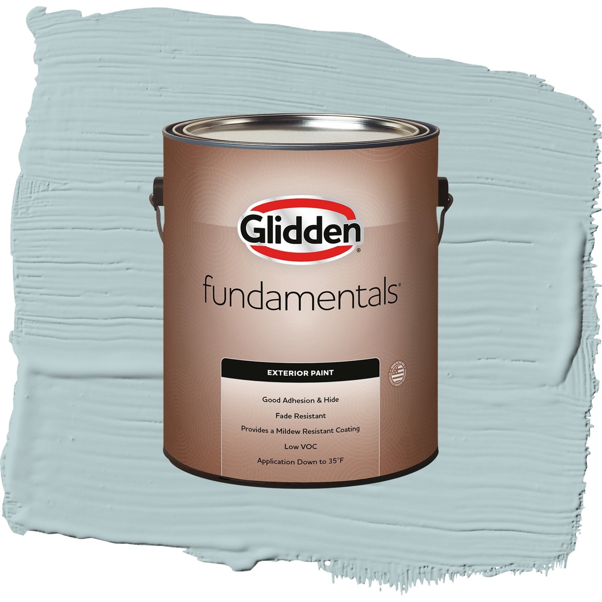 Glidden Fundamentals Misty Surf / Blue, Flat Exterior Paint, 1 Gallon