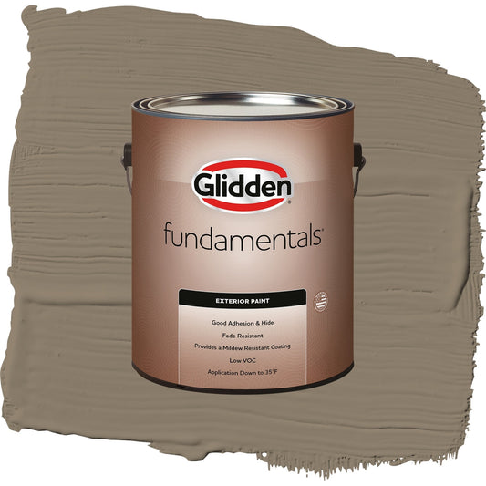 Glidden Fundamentals Patches / Gray, Flat Exterior Paint, 1 Gallon