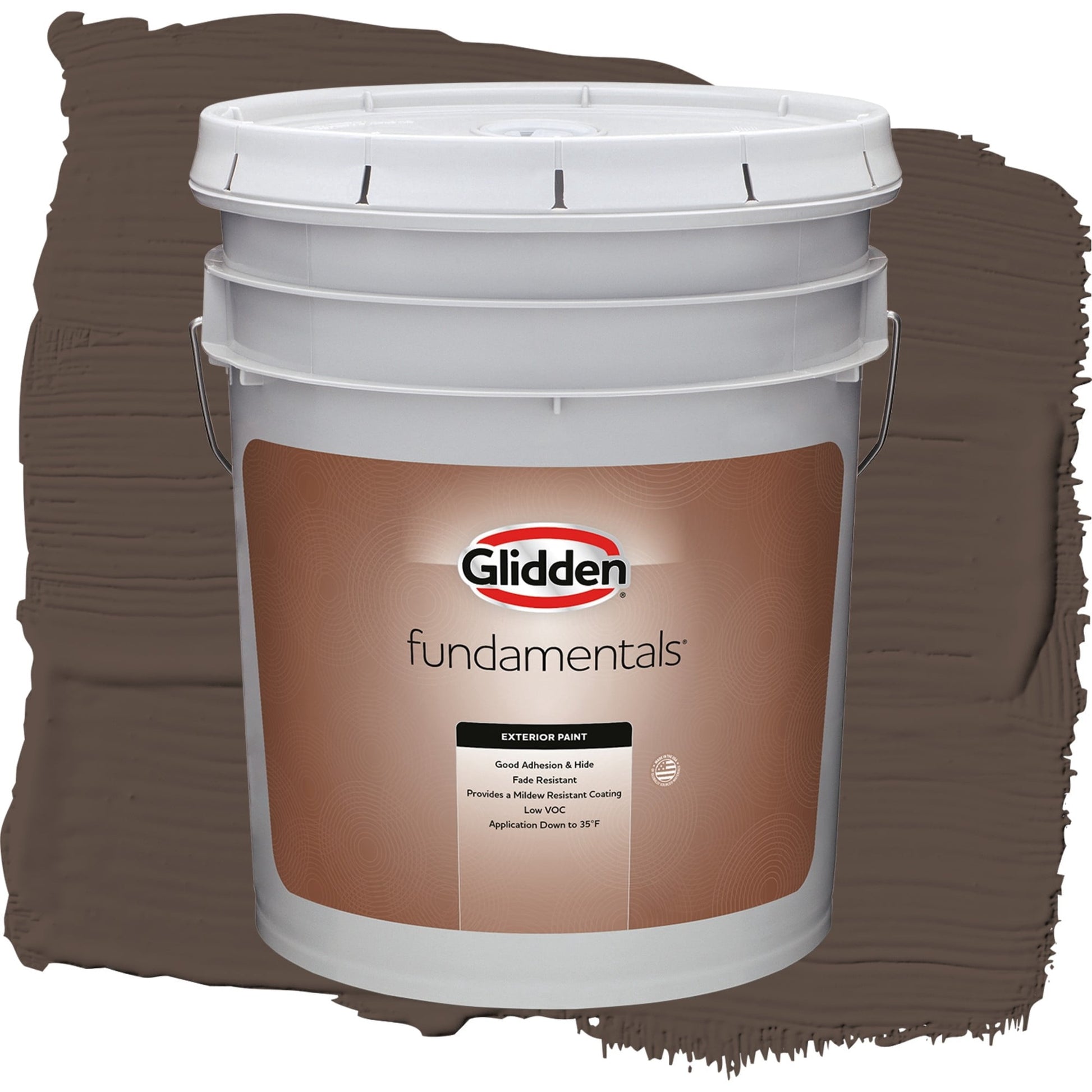 Glidden Fundamentals Sarsaparilla / Brown, Semi-Gloss Exterior Paint, 5 Gallon