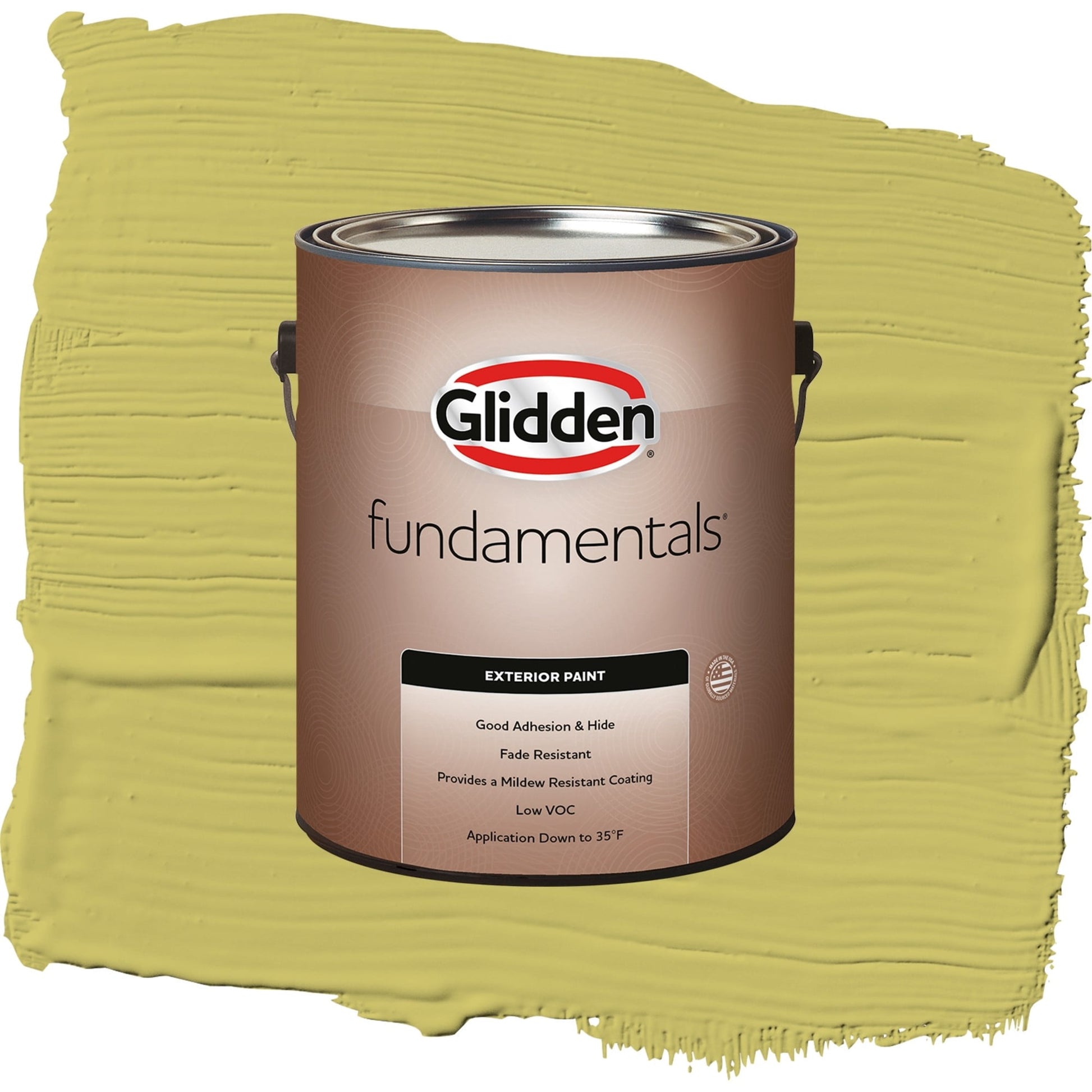 Glidden Fundamentals Secret Safari / Green, Satin Exterior Paint, 1 Gallon