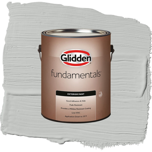 Glidden Fundamentals Solitary State / Gray, Semi-Gloss Exterior Paint, 1 Gallon