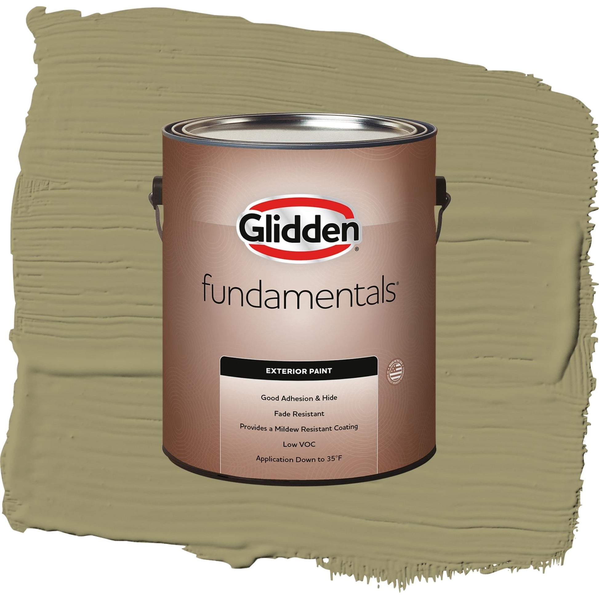 Glidden Fundamentals Sweet Annie / Green, Satin Exterior Paint, 1 Gallon