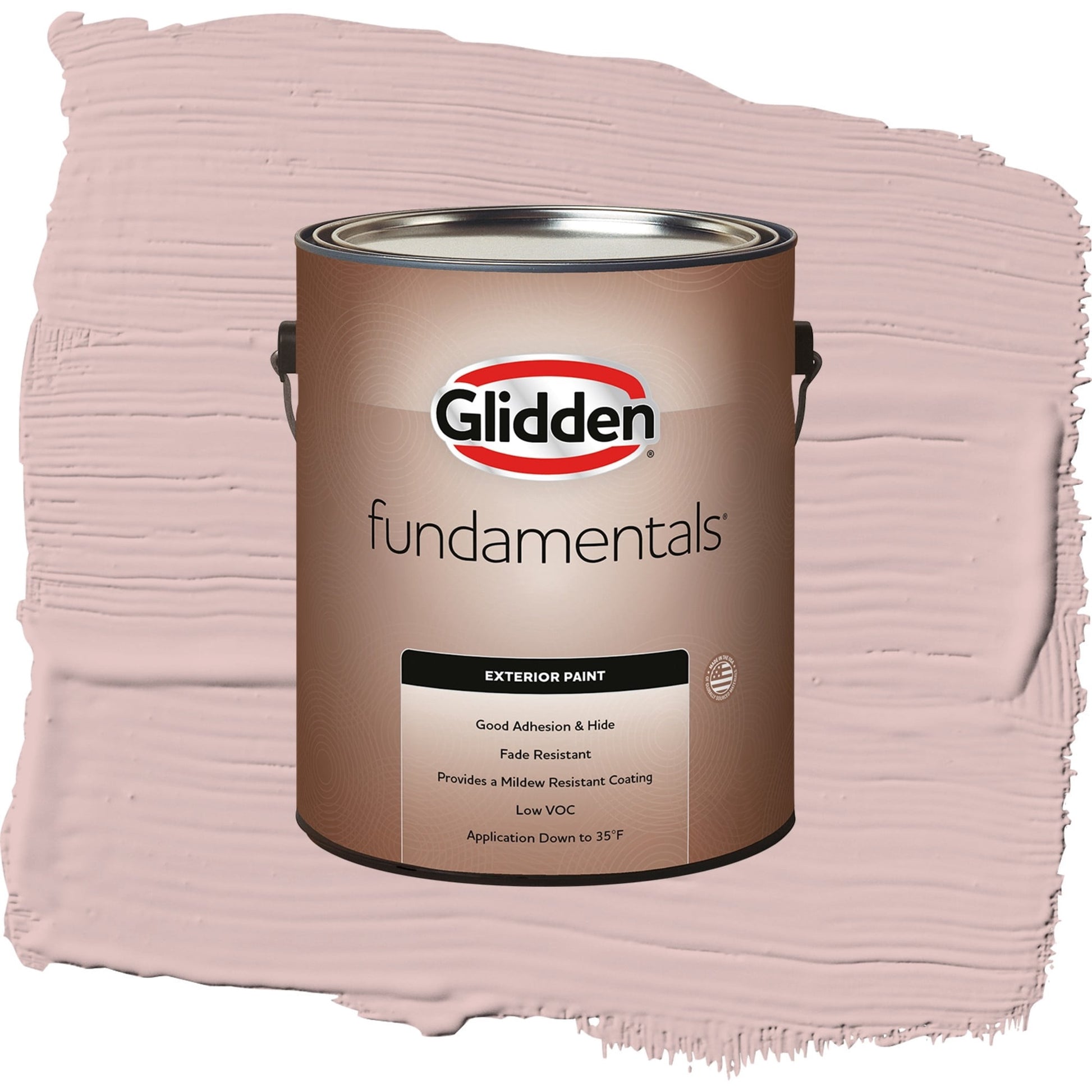 Glidden Fundamentals Tea Time / Pink, Flat Exterior Paint, 1 Gallon