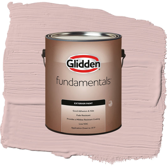 Glidden Fundamentals Tea Time / Pink, Flat Exterior Paint, 1 Gallon
