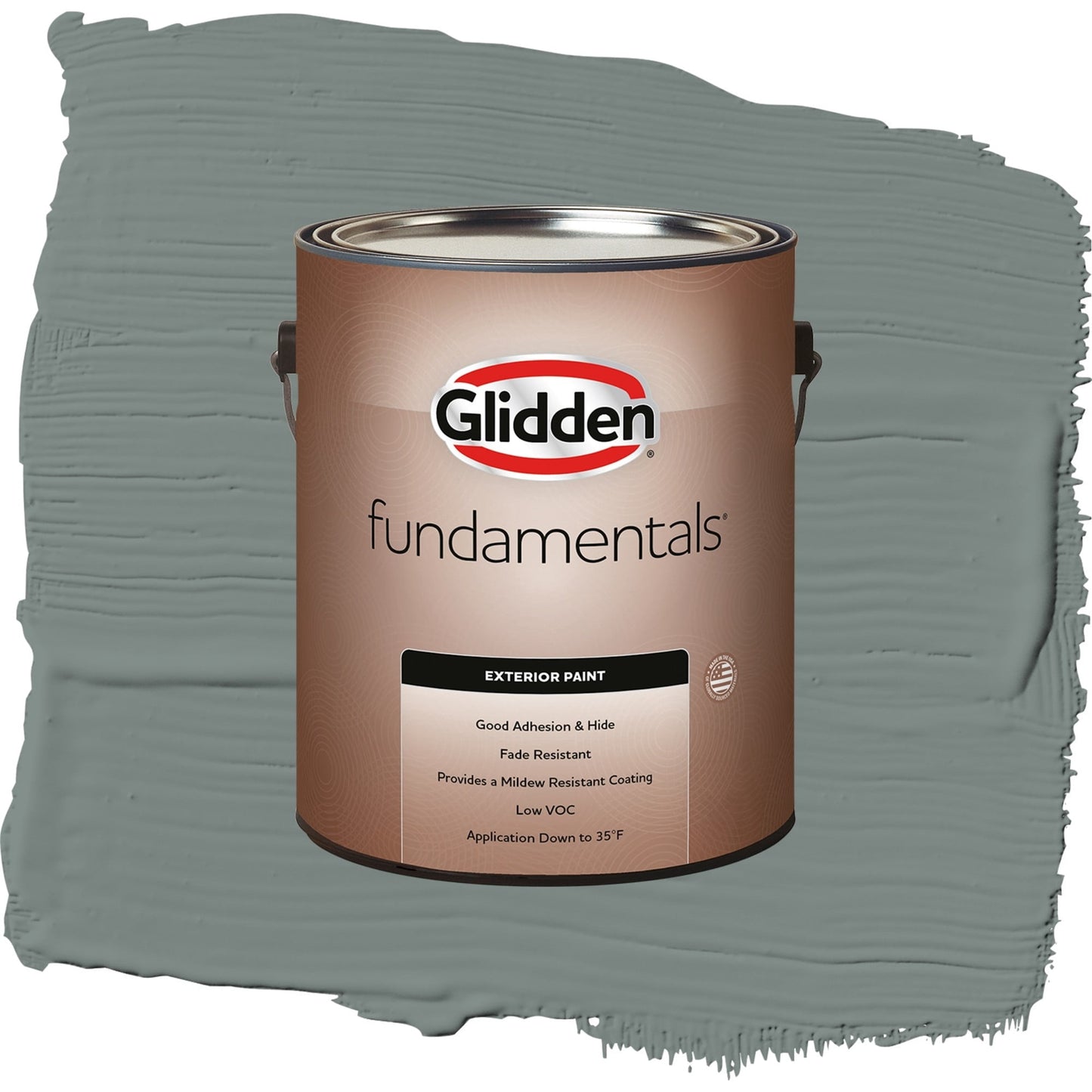 Glidden Fundamentals Thunderbolt / Gray, Satin Exterior Paint, 1 Gallon