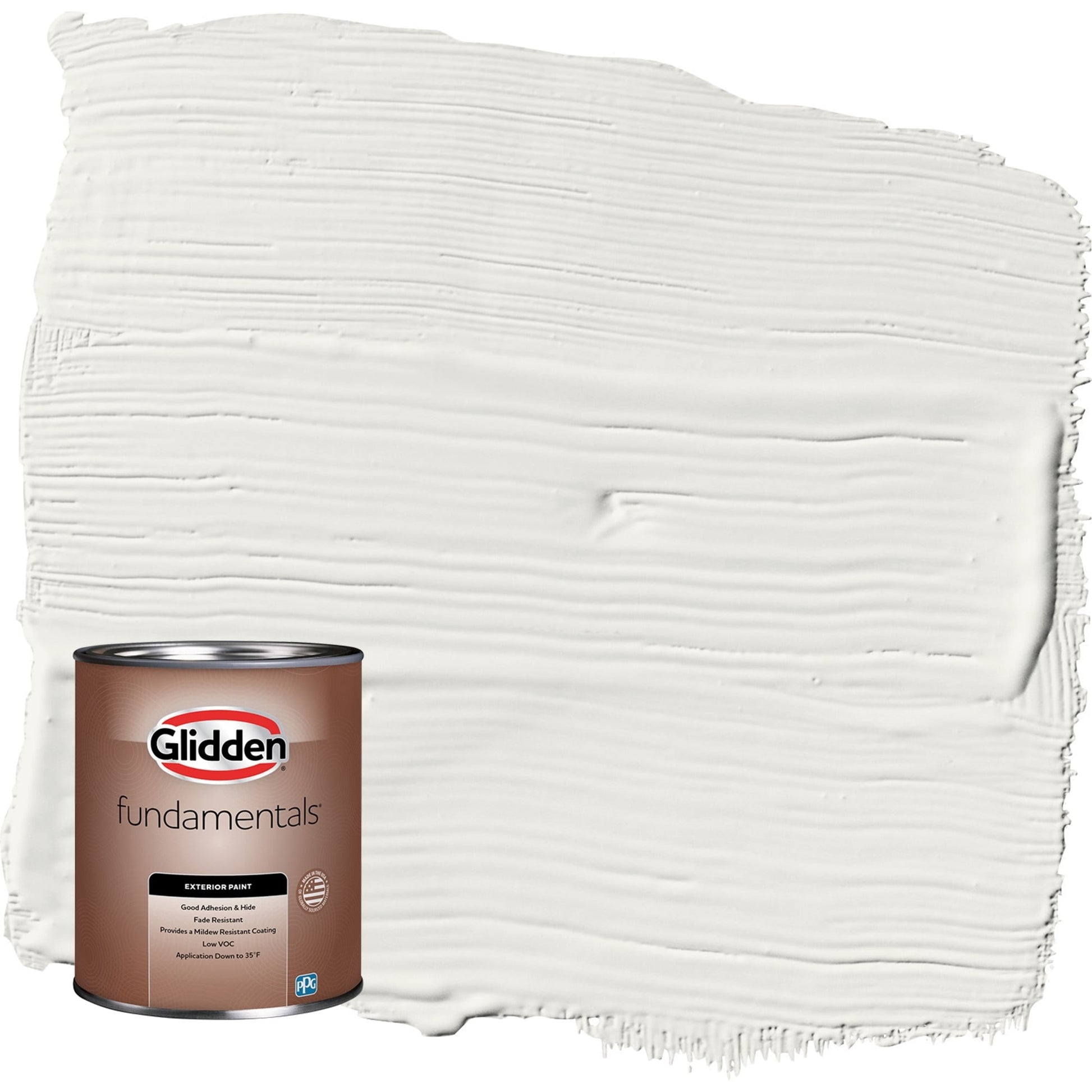 Glidden Fundamentals Willow Springs / White Semi-Gloss Exterior Paint, 1 Quart