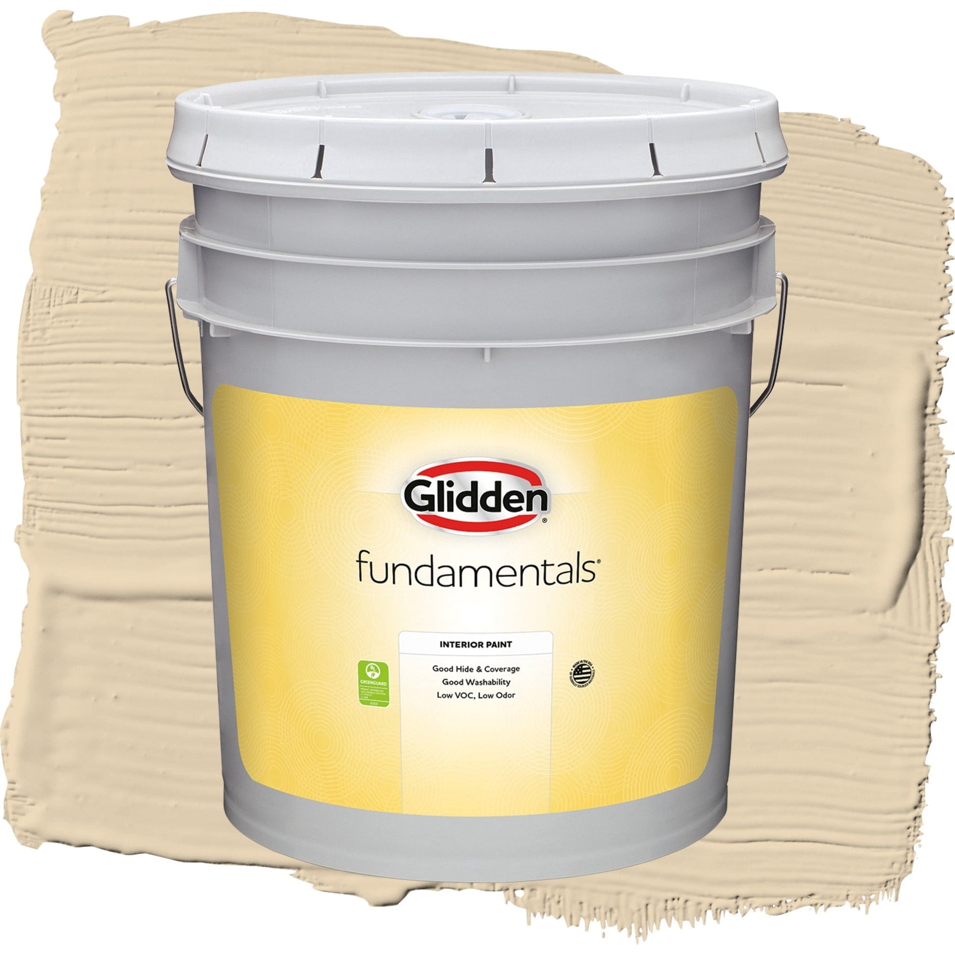 Glidden Fundamentals Almond Cream / Beige, Flat Interior Paint, 5 Gallon