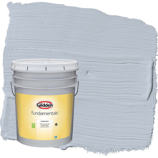 Glidden Fundamentals Blue Dolphin / Blue Semi-Gloss Interior Paint, 5 Gallon