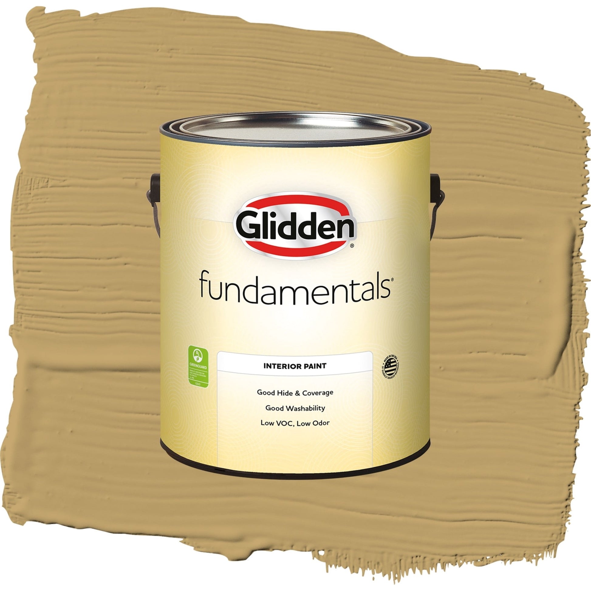 Glidden Fundamentals Buffalo Hide / Yellow, Semi-Gloss Interior Paint, 1 Gallon