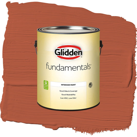 Glidden Fundamentals Glowing Firelight / Orange, Semi-Gloss Interior Paint, 1 Gallon