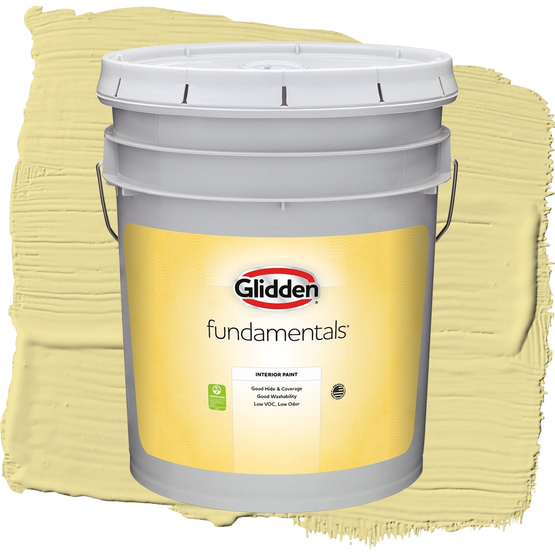 Glidden Fundamentals Subtle Sunshine / Green, Flat Interior Paint, 5 Gallon
