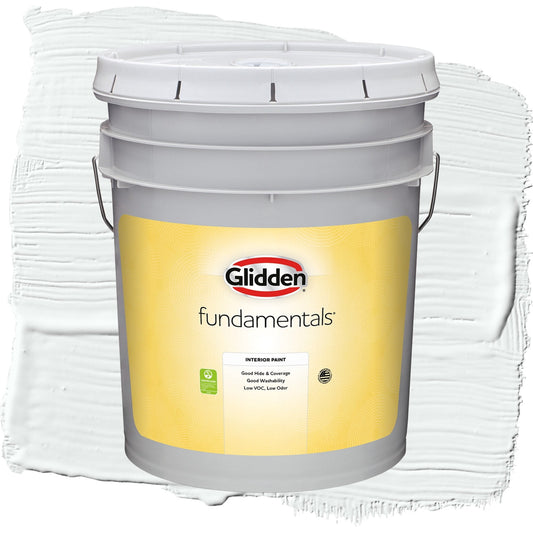 Glidden Fundamentals Moonlit Snow / Gray, Flat Interior Paint, 5 Gallon