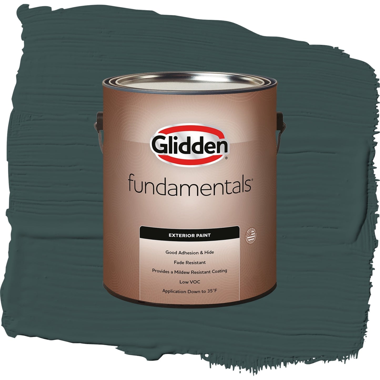 Glidden Fundamentals Night Watch / Green, Satin Exterior Paint, 1 Gallon
