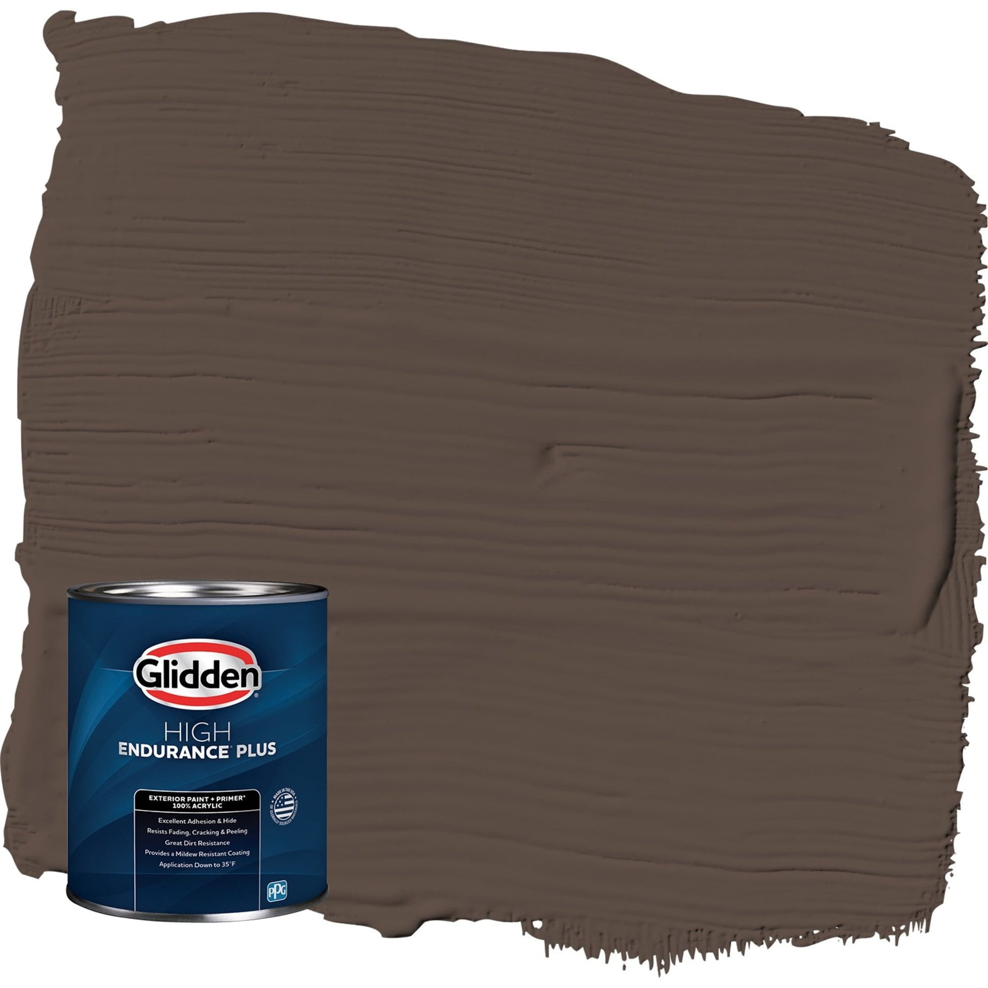 Glidden HEP Sarsaparilla / Brown Semi-Gloss Exterior Paint with Primer, 1 Quart