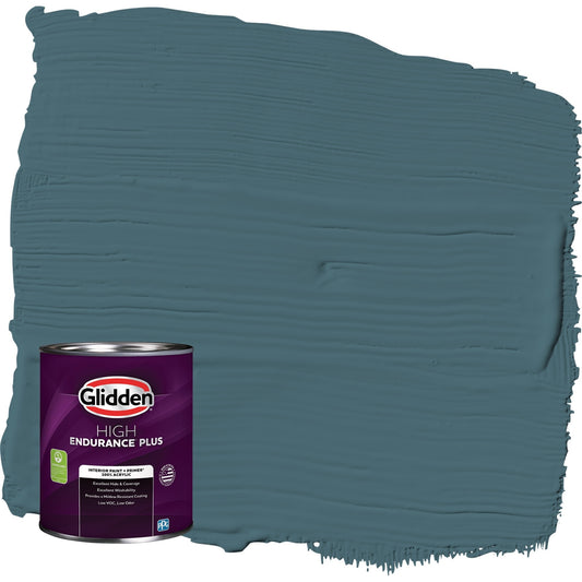 Glidden HEP Azalea Leaf / Blue, Eggshell Interior Paint with Primer, 1 Quart
