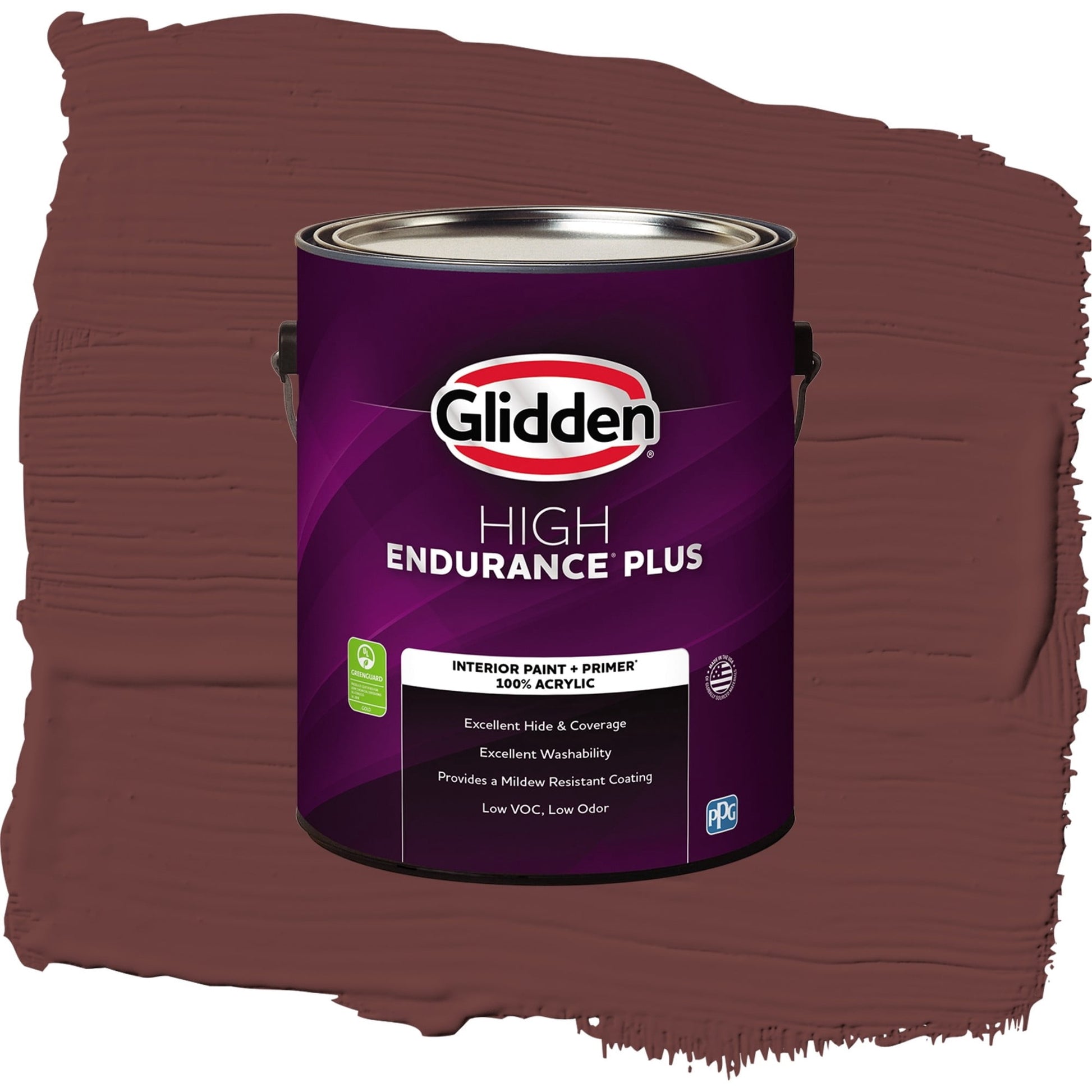 Glidden HEP Burgundy Wine Interior Paint + Primer Semi Gloss , 1 Gallon