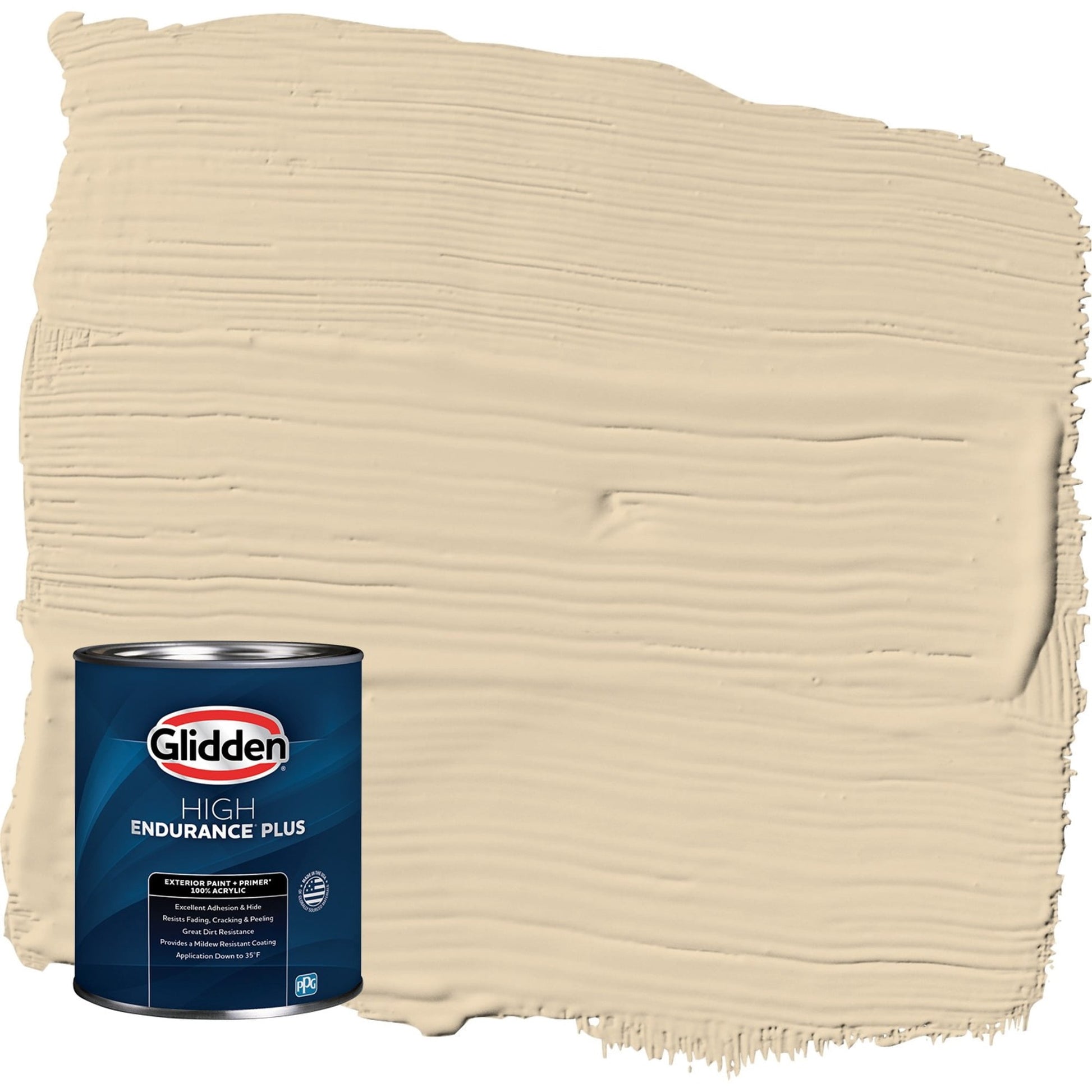 Glidden HEP Almond Cream / Beige Satin Exterior Paint with Primer, 1 Quart
